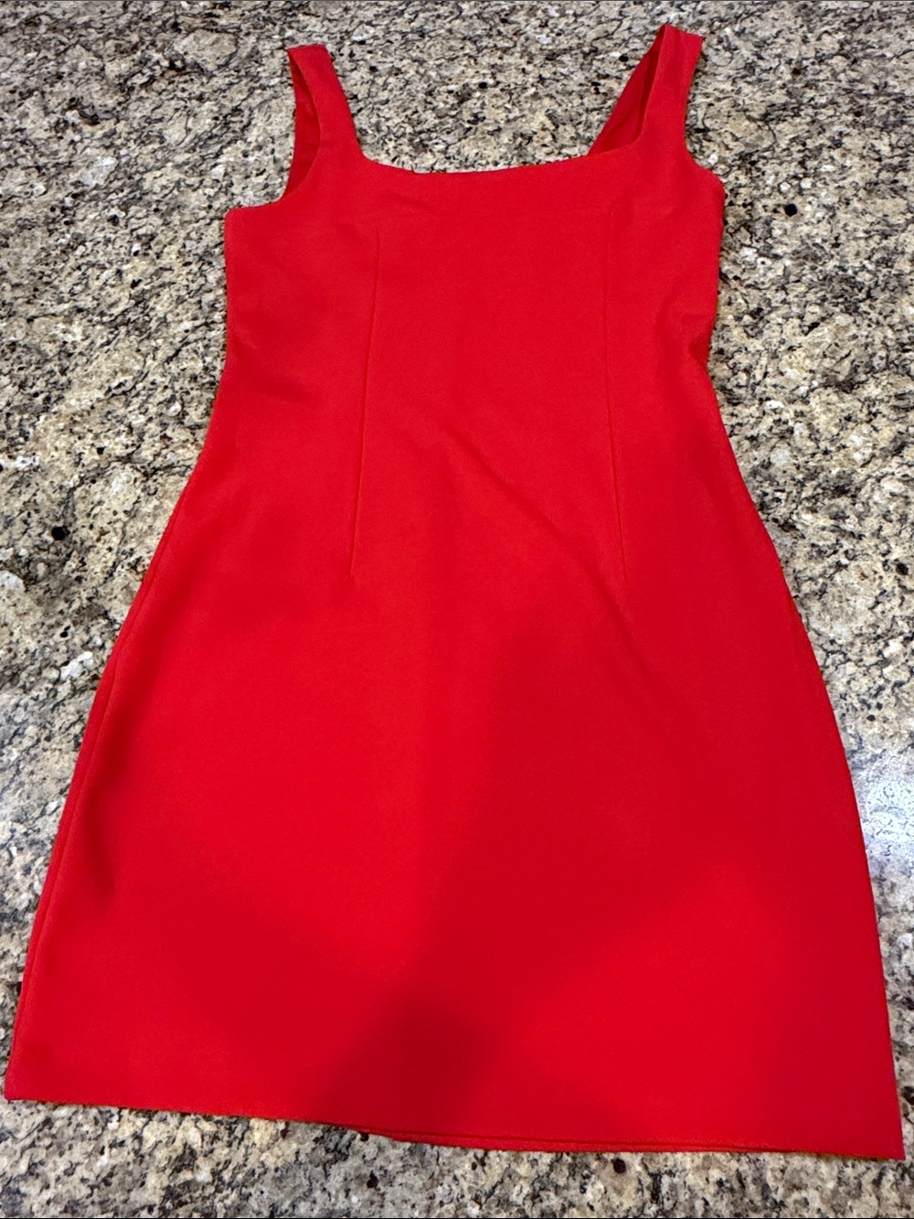 Express Classic Red Square-Neck Mini Dress